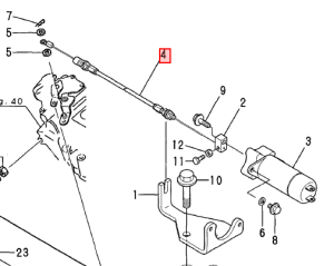 Cable de Parada Yanmar 4LHA